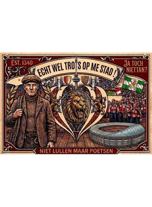 vintage wandkleed / vloerkleed - rotterdam Wanddecoratie - 78 x 118 cm