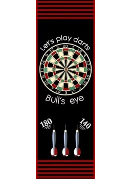 dartmat - dartkleed - 237 x 80 cm- zwart / rood