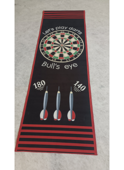 dartmat - dartkleed - 237 x 80 cm- zwart / rood